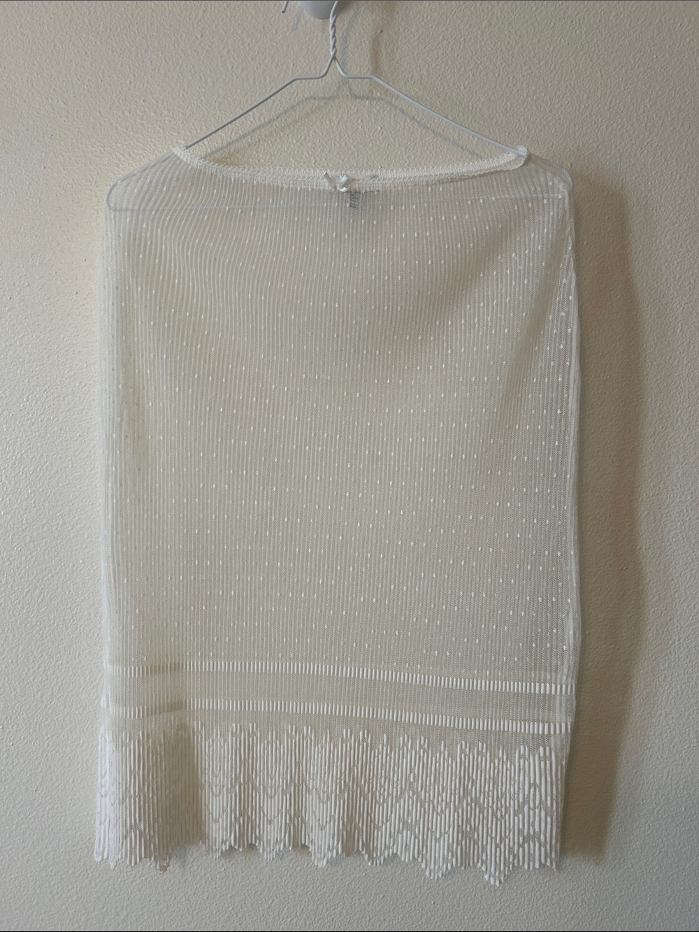 Topshop - Sheer Ivory Lace-Trim Skirt